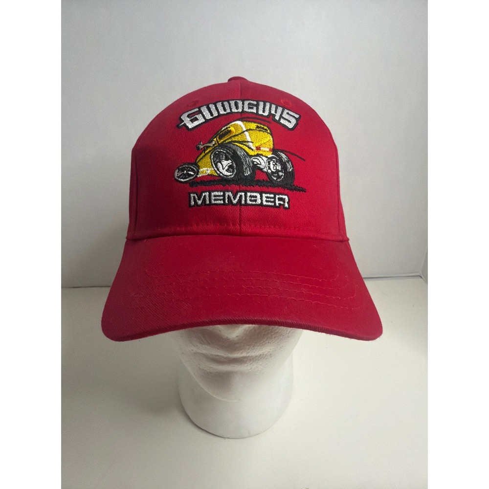 Goodguys Rod and Custom Association Member Hat Red Embroidered Hot Rod Cap